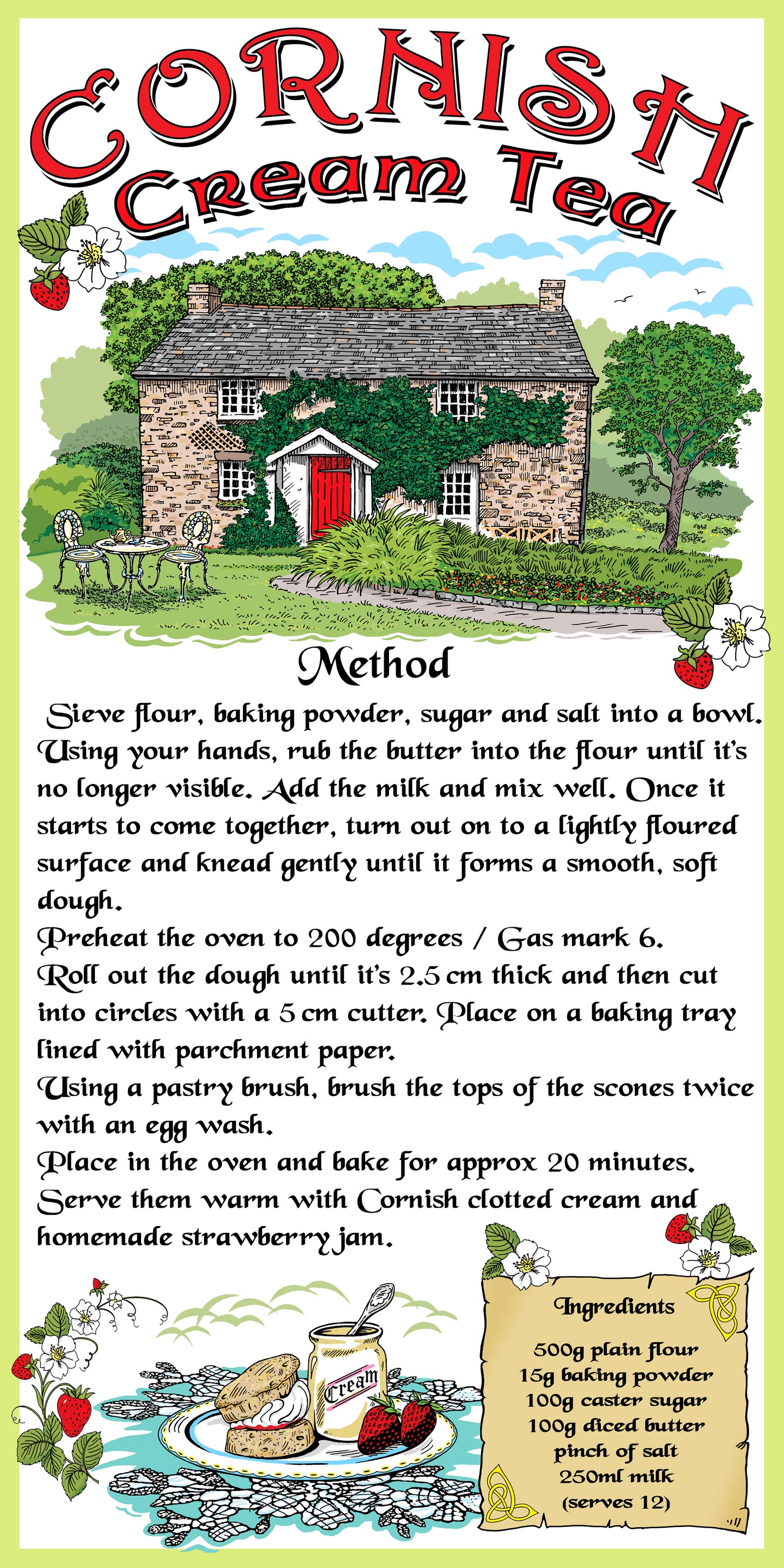 0000 - Cornish Cream Tea Ceramic Magnet