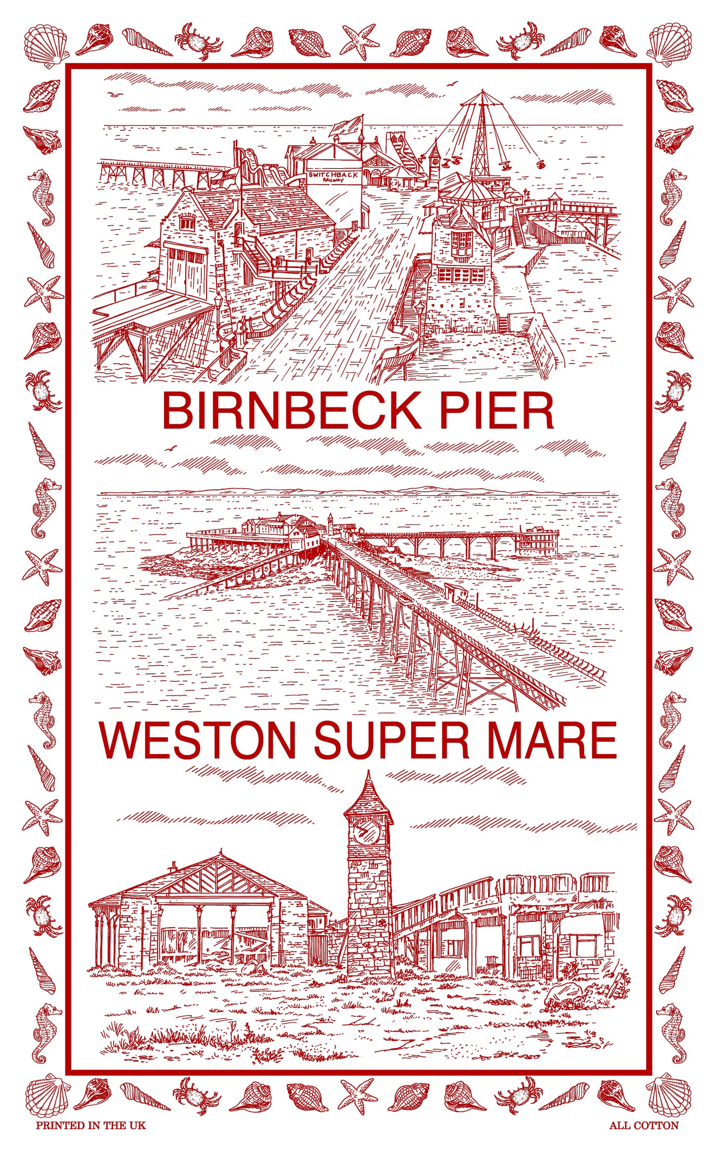 Birnbeck Tea Towel