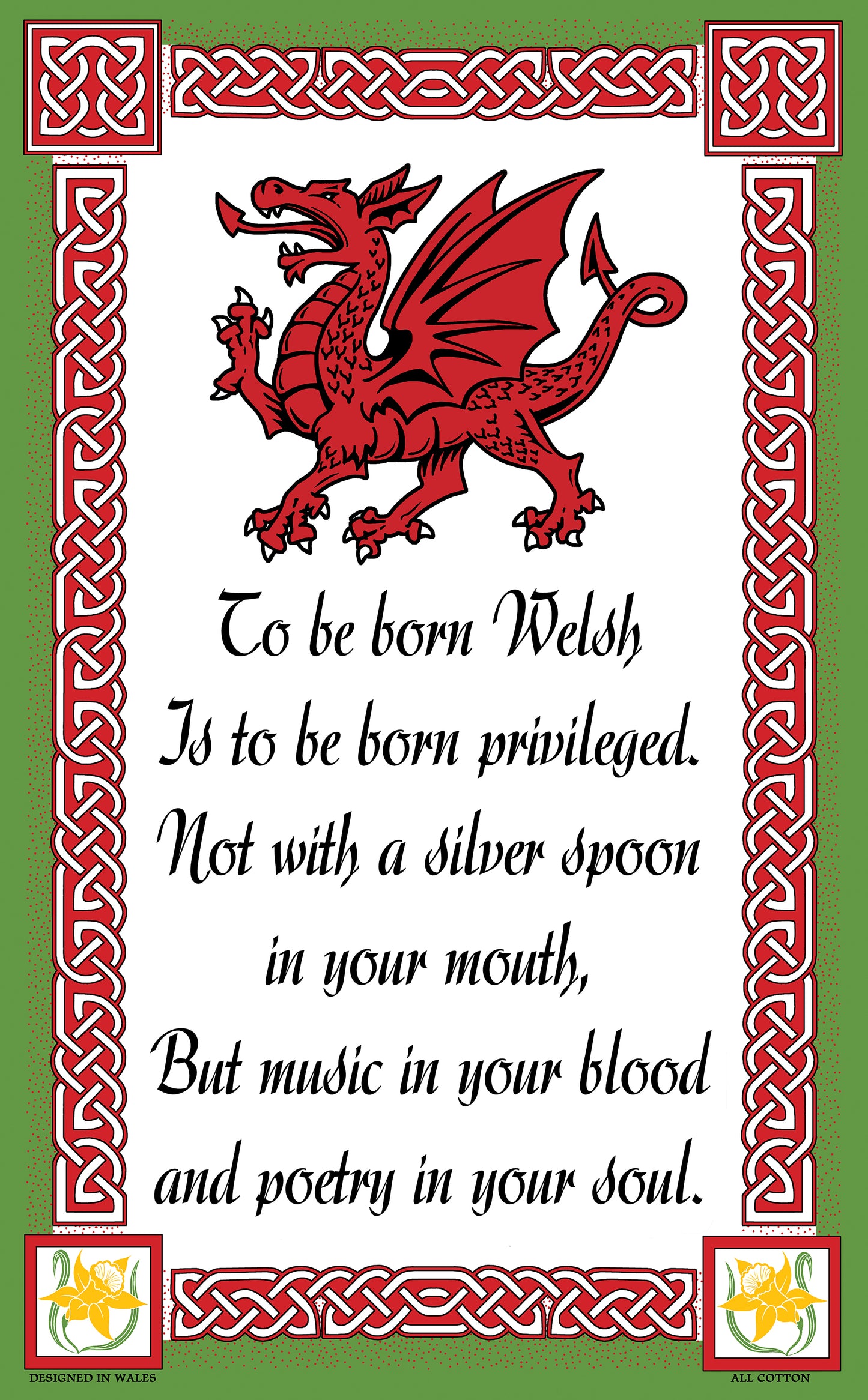 0367 - Born Welsh Tea Towel