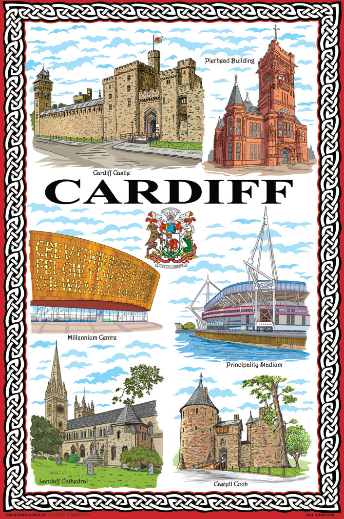 0345 - Cardiff Tea Towel