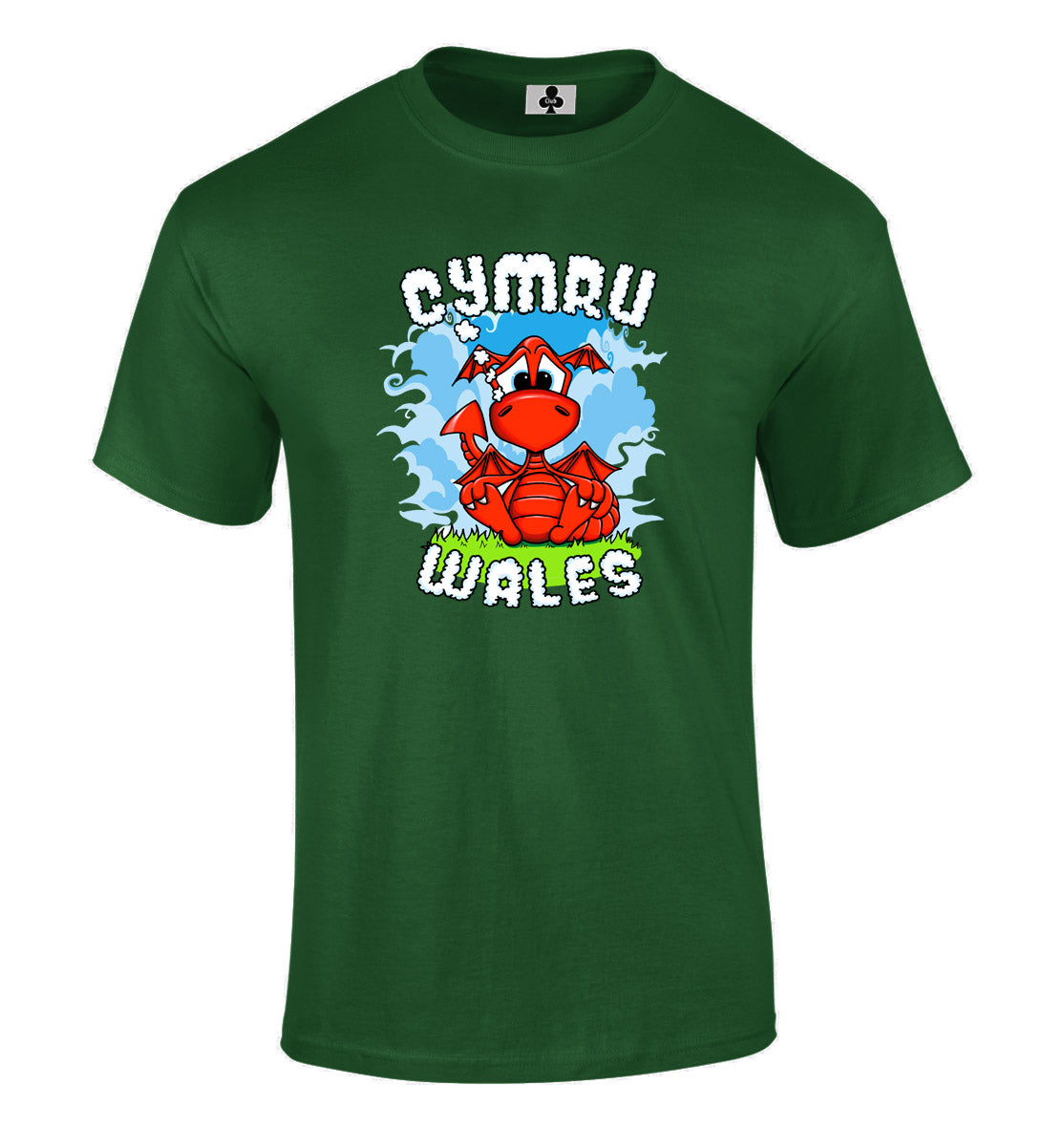 0156 - Cute Dragon Wales (Bottle Green)