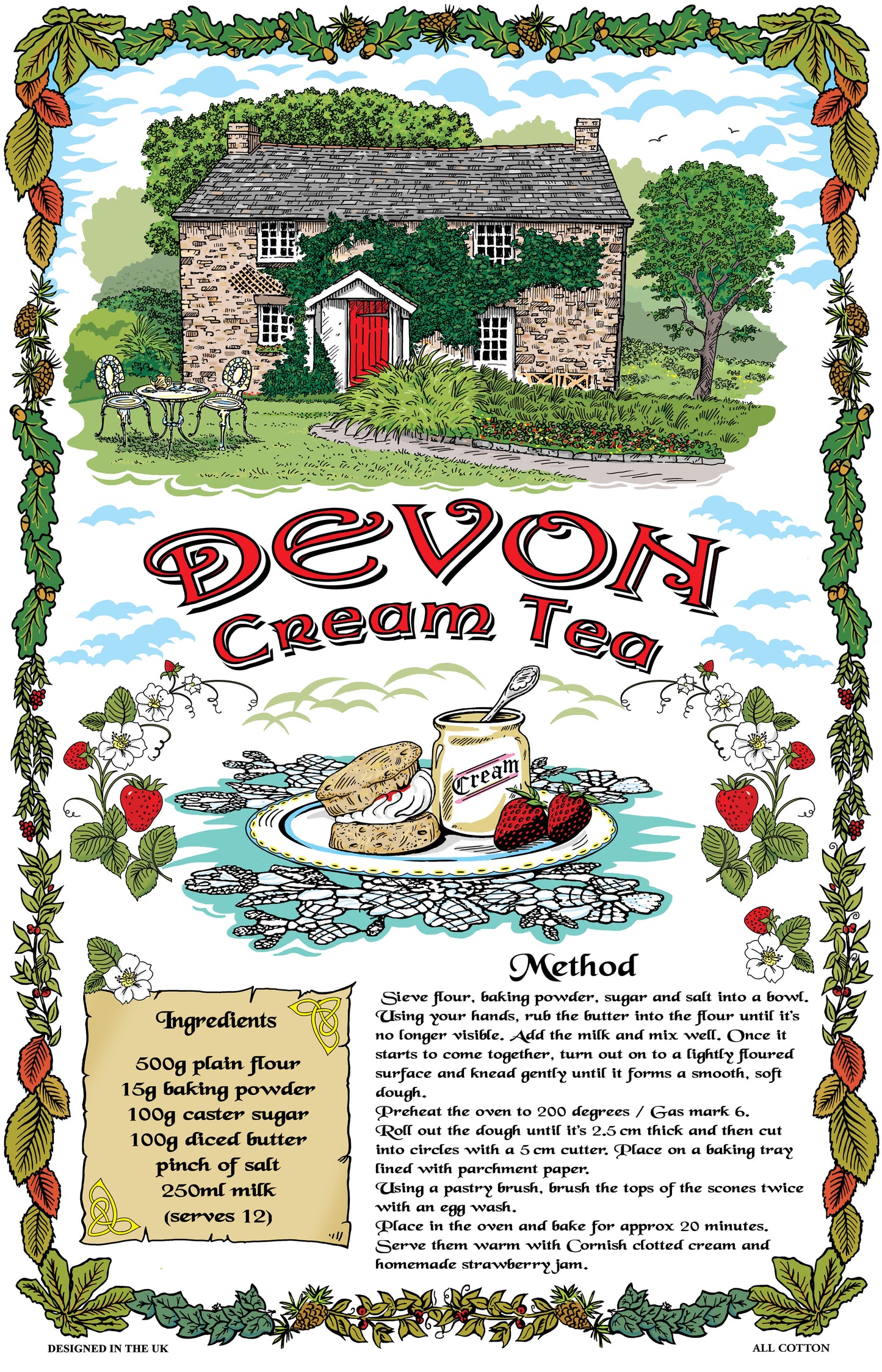 0399 - Devon Cream Tea Tea Towel