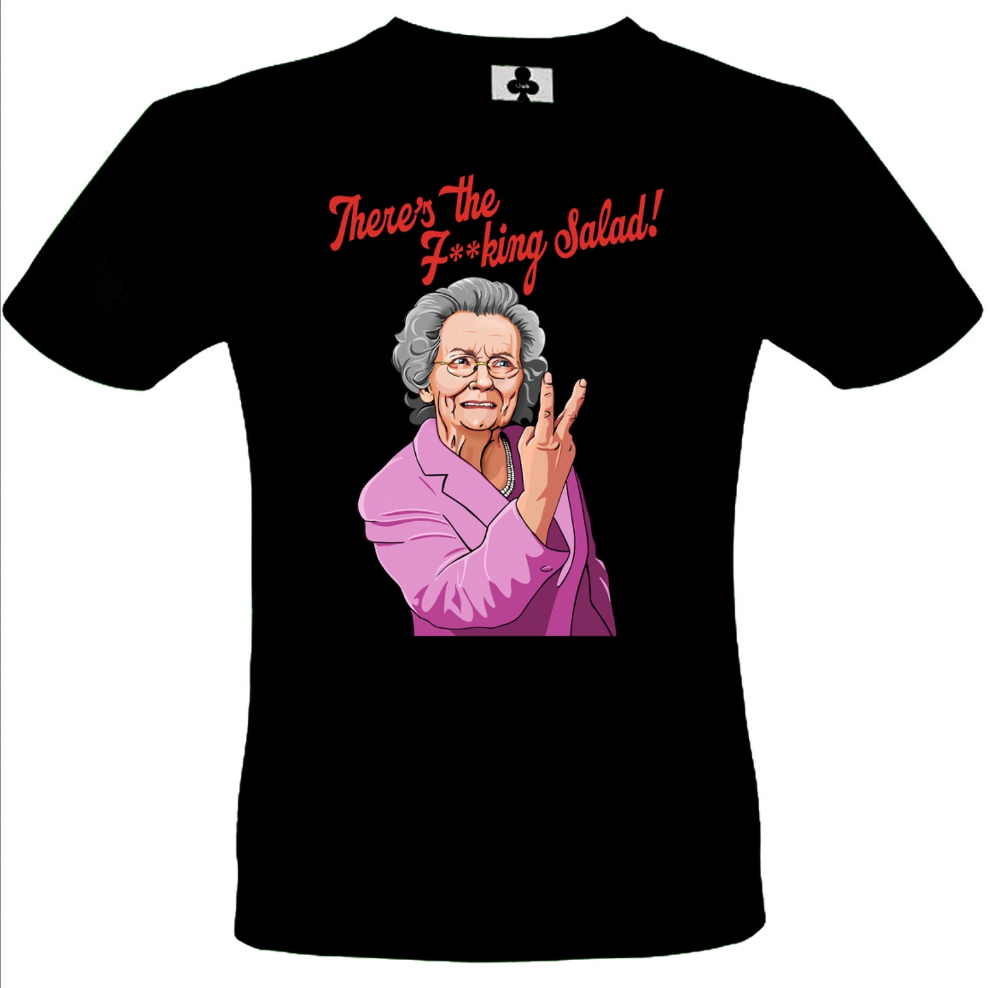 0135 - Doris 'Where's the F**king Salad' T-Shirt (Black)