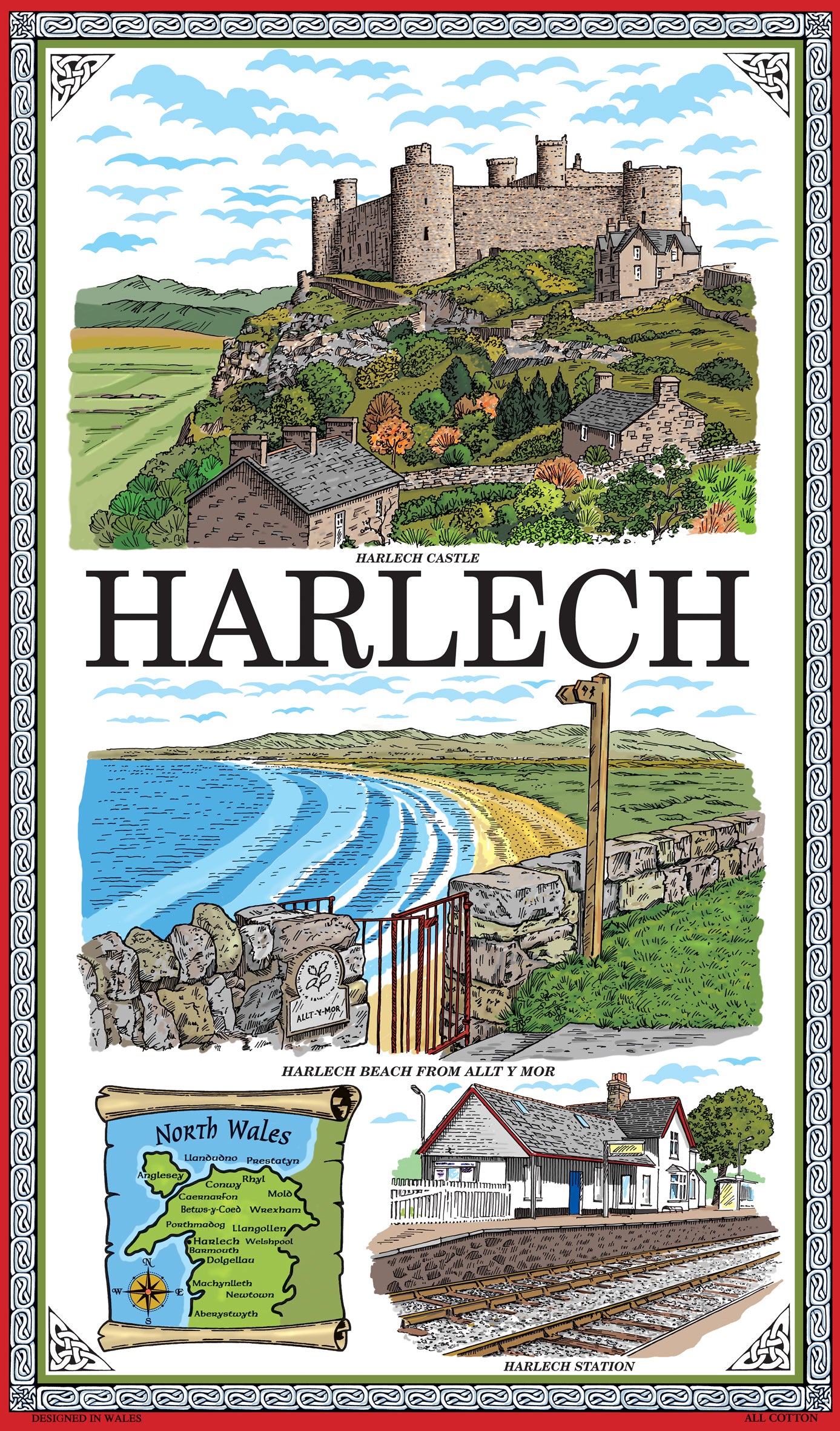 Harlech Tea Towel