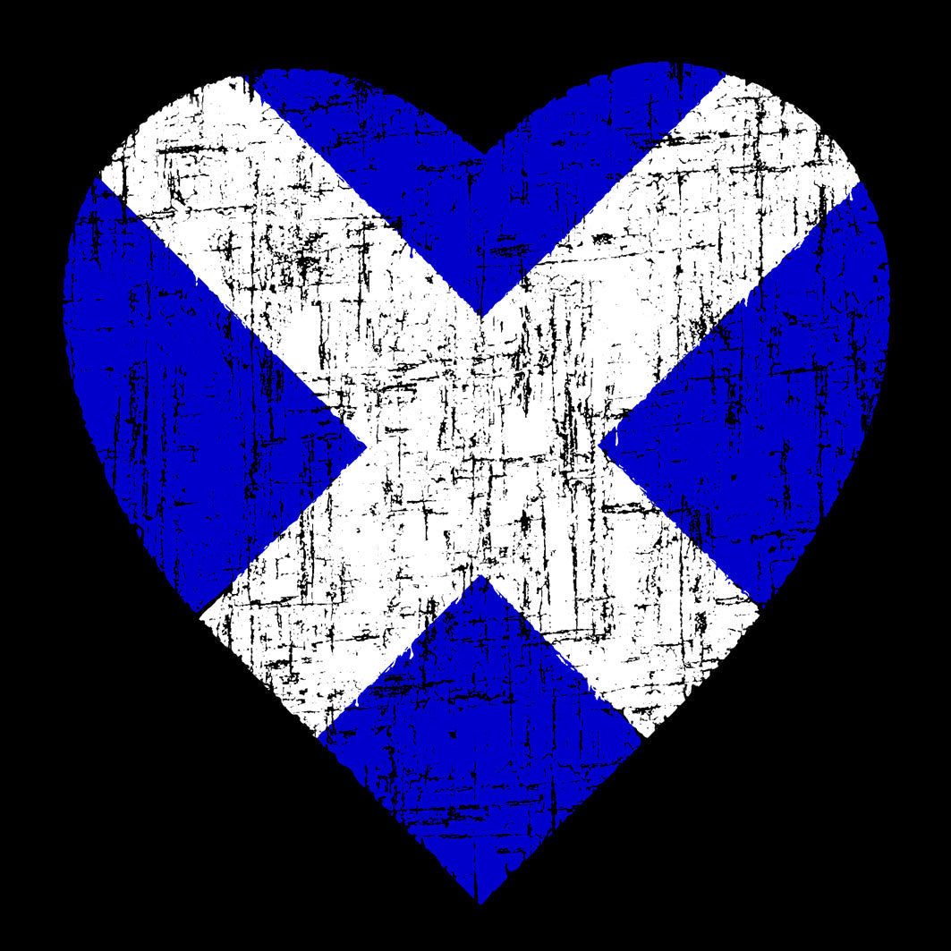 0177 - Saltire Heart Grunge (Black)