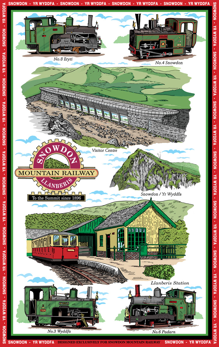 Snowdon Mountain Railway Tea Towel