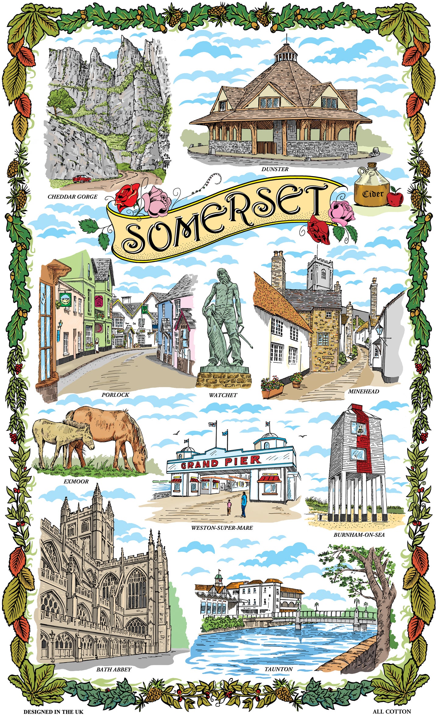 0335 - Somerset County Tea Towel
