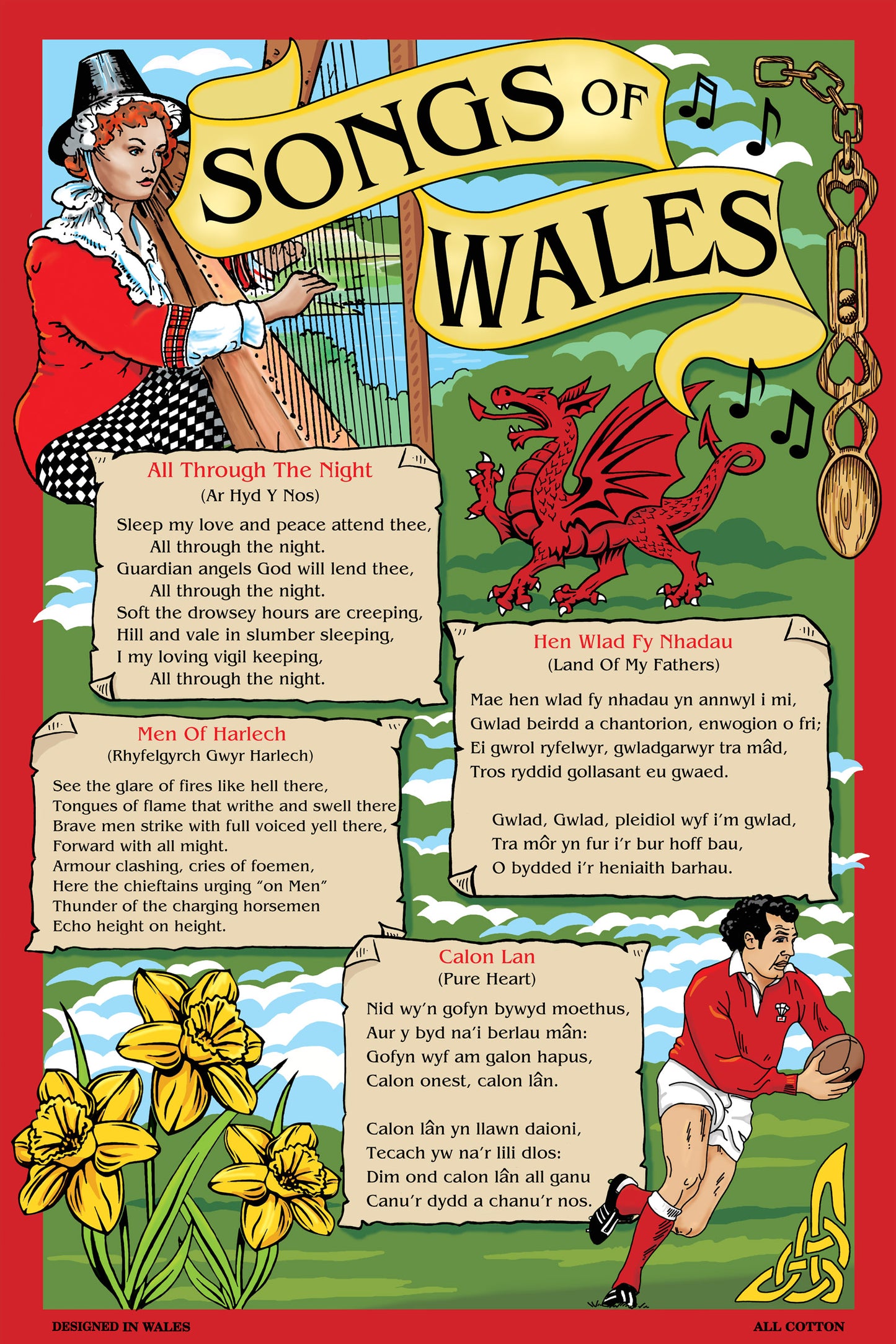 0365 - Songs of Wales Tea Towel