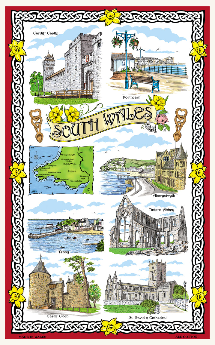 0354 - South Wales Pics Tea Towel