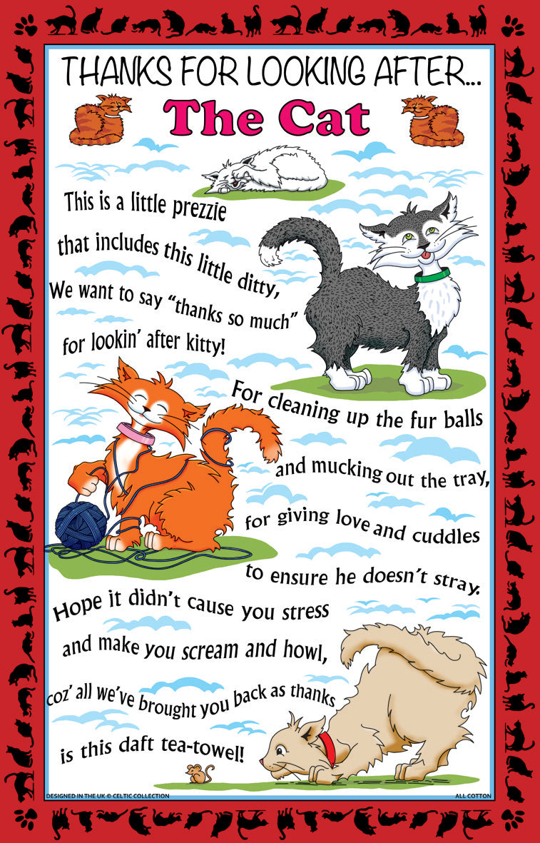 0364 - Thanks for Cat Tea Towel