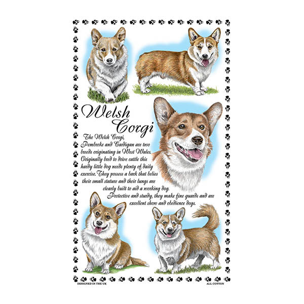 0389 - Welsh Corgi Tea Towel