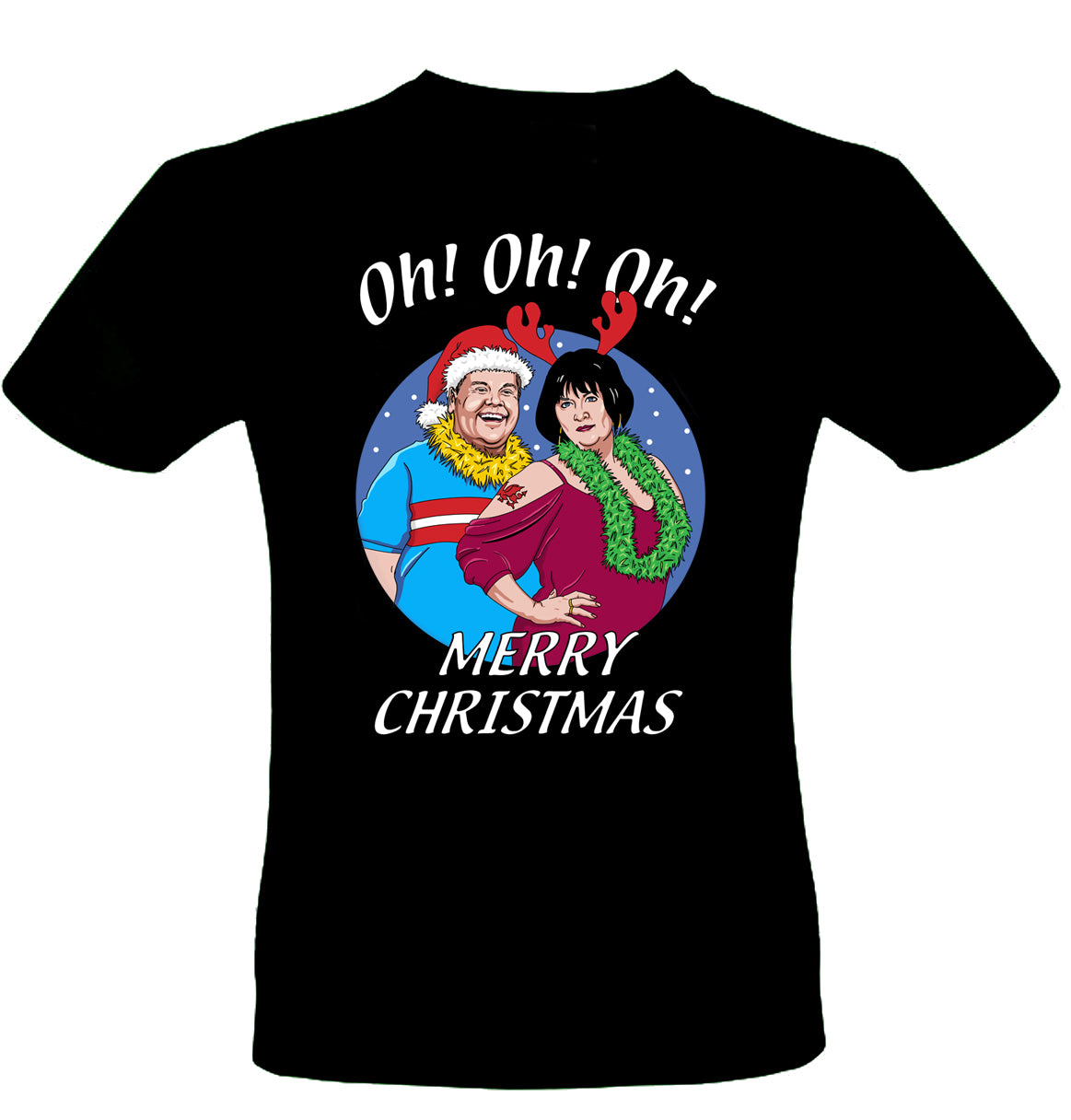 0135 - Oh Oh Oh Xmas T-Shirt (Black)