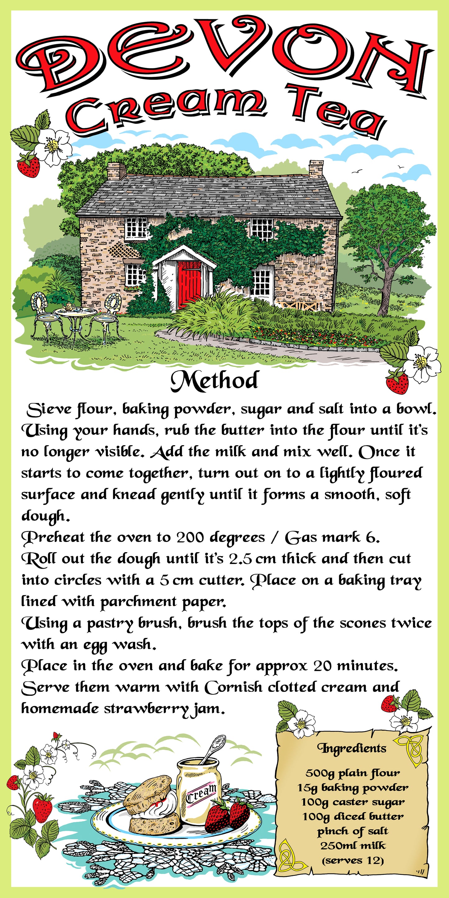 0000 - Devon Cream Tea Ceramic Magnet