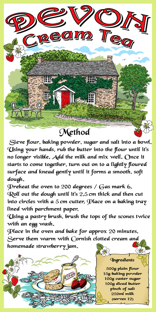 0000 - Devon Cream Tea Ceramic Magnet