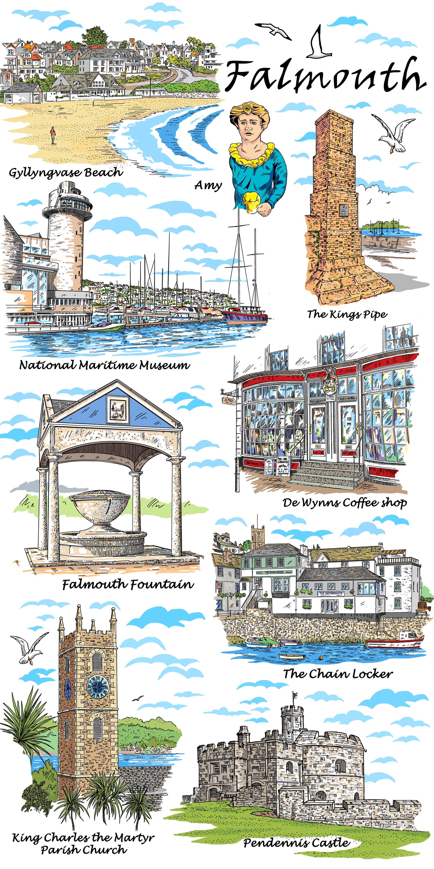 0000 - Falmouth Ceramic Magnet