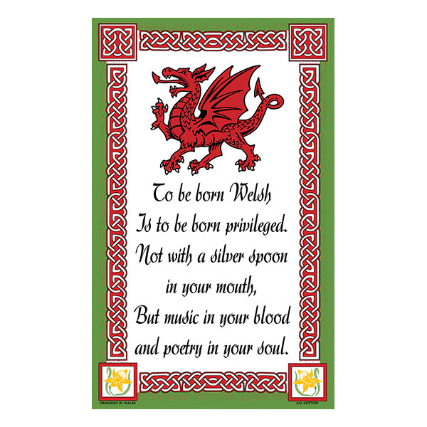 0367 - Born Welsh Tea Towel