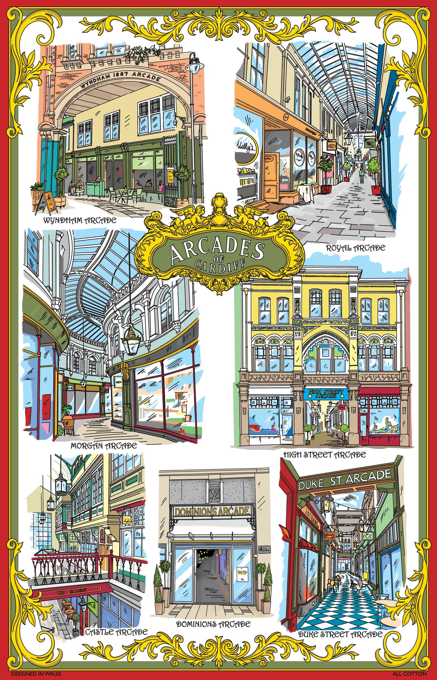 0331 - Arcades Tea Towel