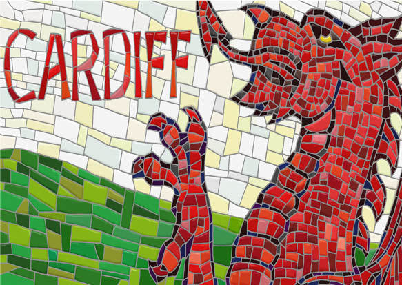 0300 - CC Cardiff Dragon mosaic