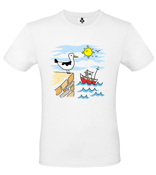 Cartoon Harbour scene Kids White