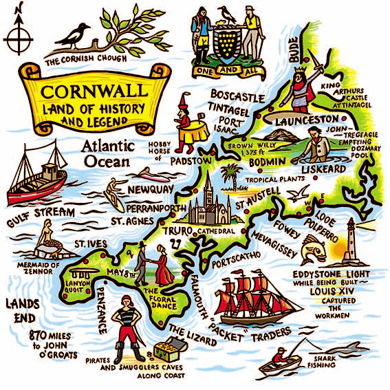 0000 - Cornwall Map Magnet