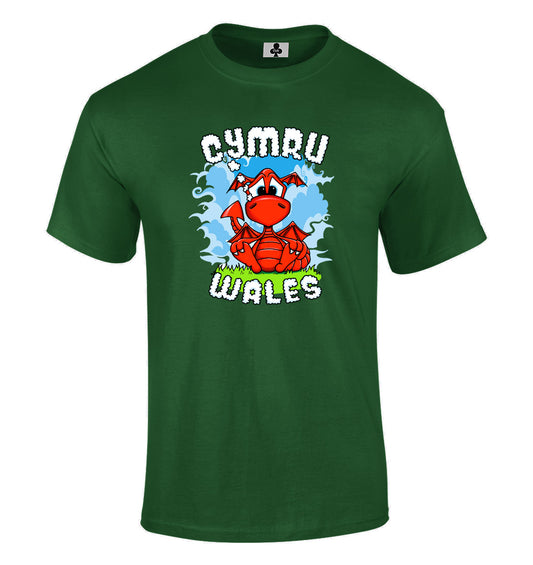 0156 - Cute Dragon Wales (Bottle Green)