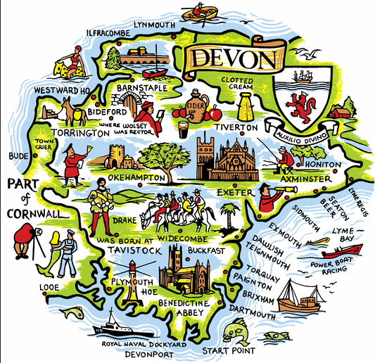0000 - Devon Map Magnet