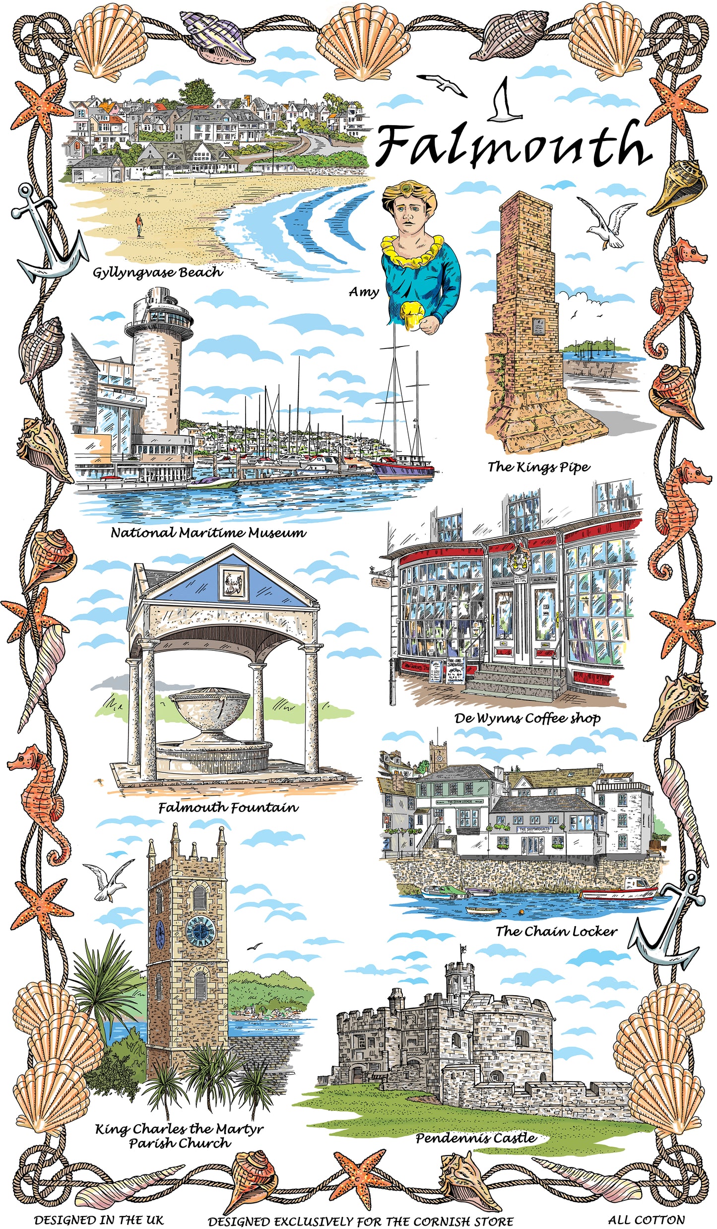 Falmouth Tea Towel