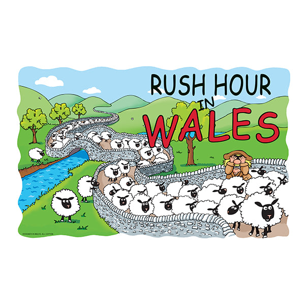 0362 - Rush Hour Wales Tea Towel