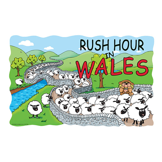 0362 - Rush Hour Wales Tea Towel