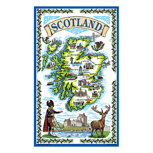 0348 - Scotland Map Tea Towel