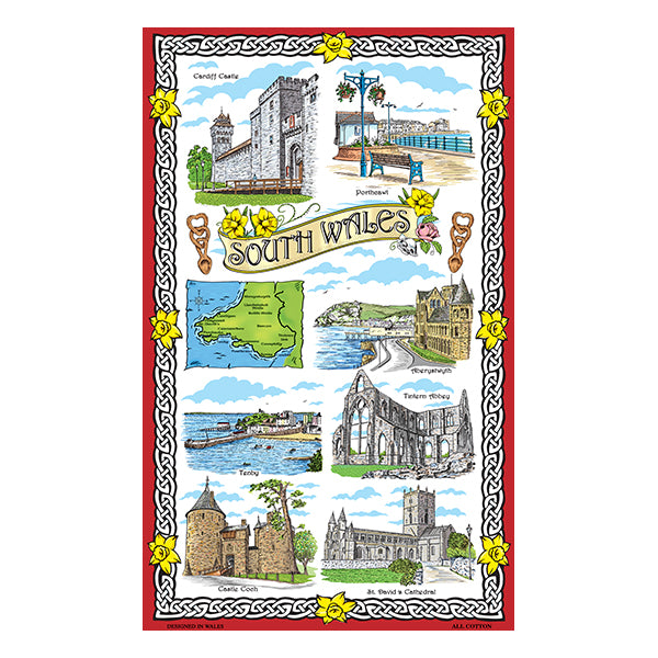 0354 - South Wales Pics Tea Towel