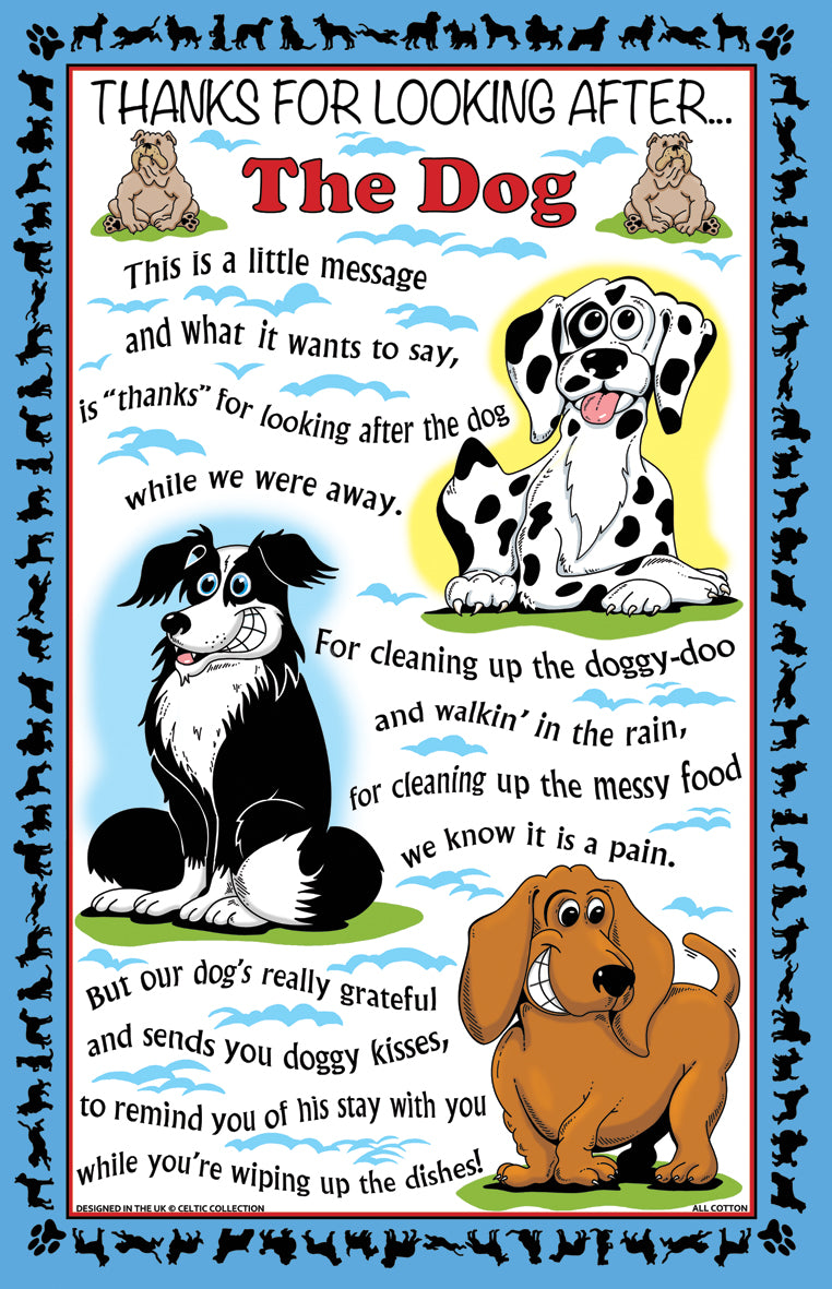 0366 - Thanks for Dog Tea Towel