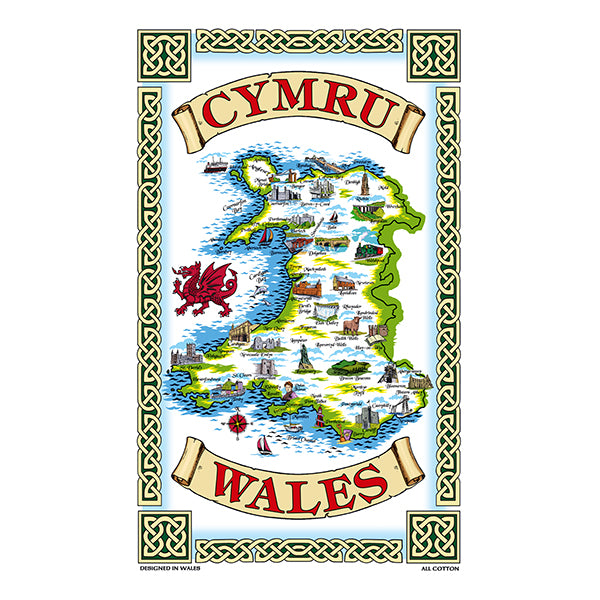 0356 - Welsh Map Tea Towel