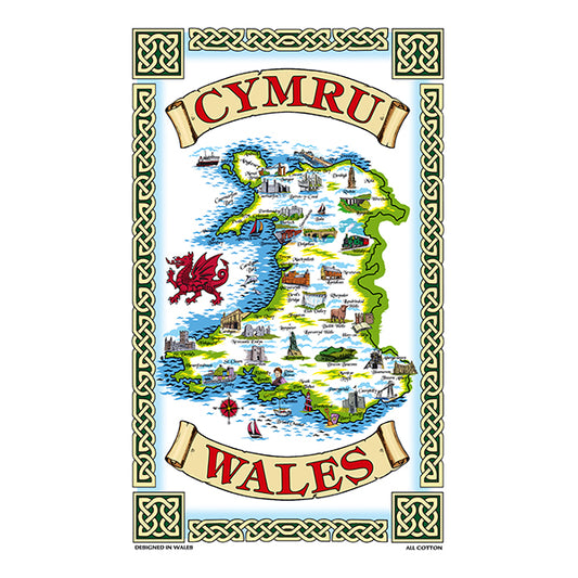 0356 - Welsh Map Tea Towel
