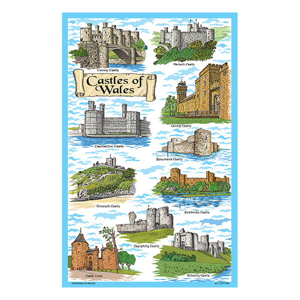 0396 - Welsh Castles Tea Towel