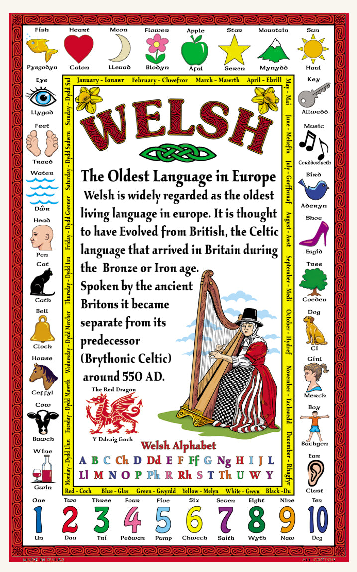 0353 - Welsh Language Tea Towel