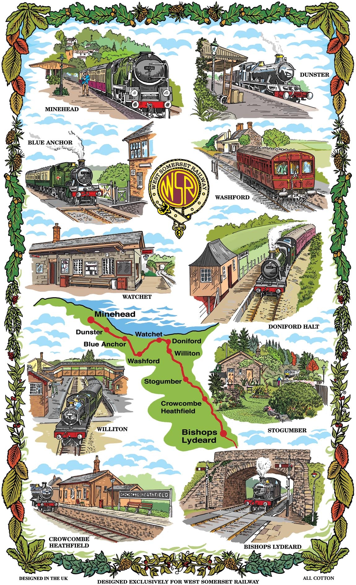 West Somerset Tea Towel