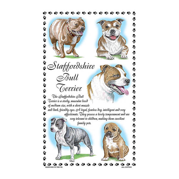 0388 - Staffordshire Bull Terrier Tea Towel
