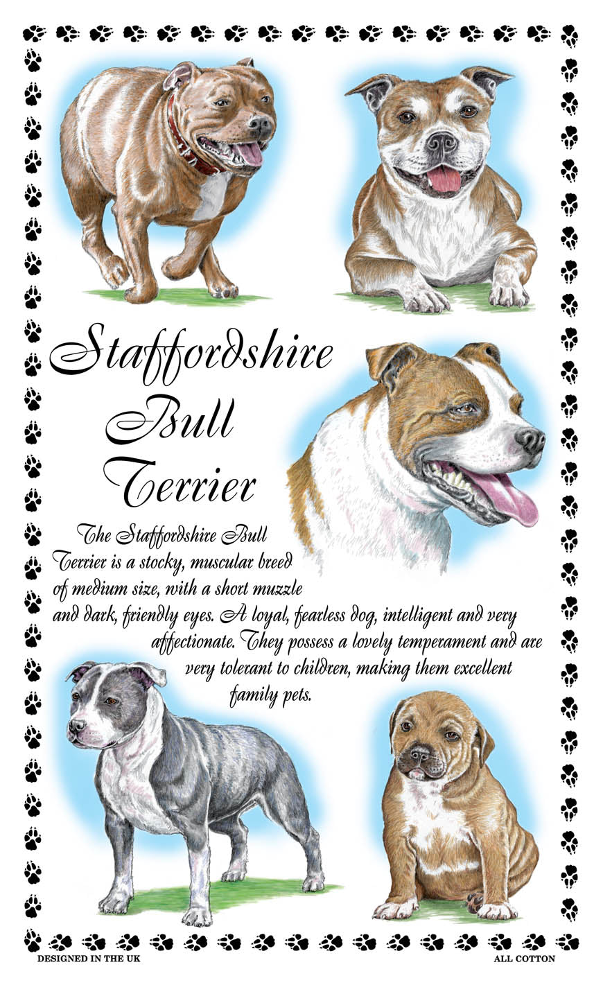 0388 - Staffordshire Bull Terrier Tea Towel